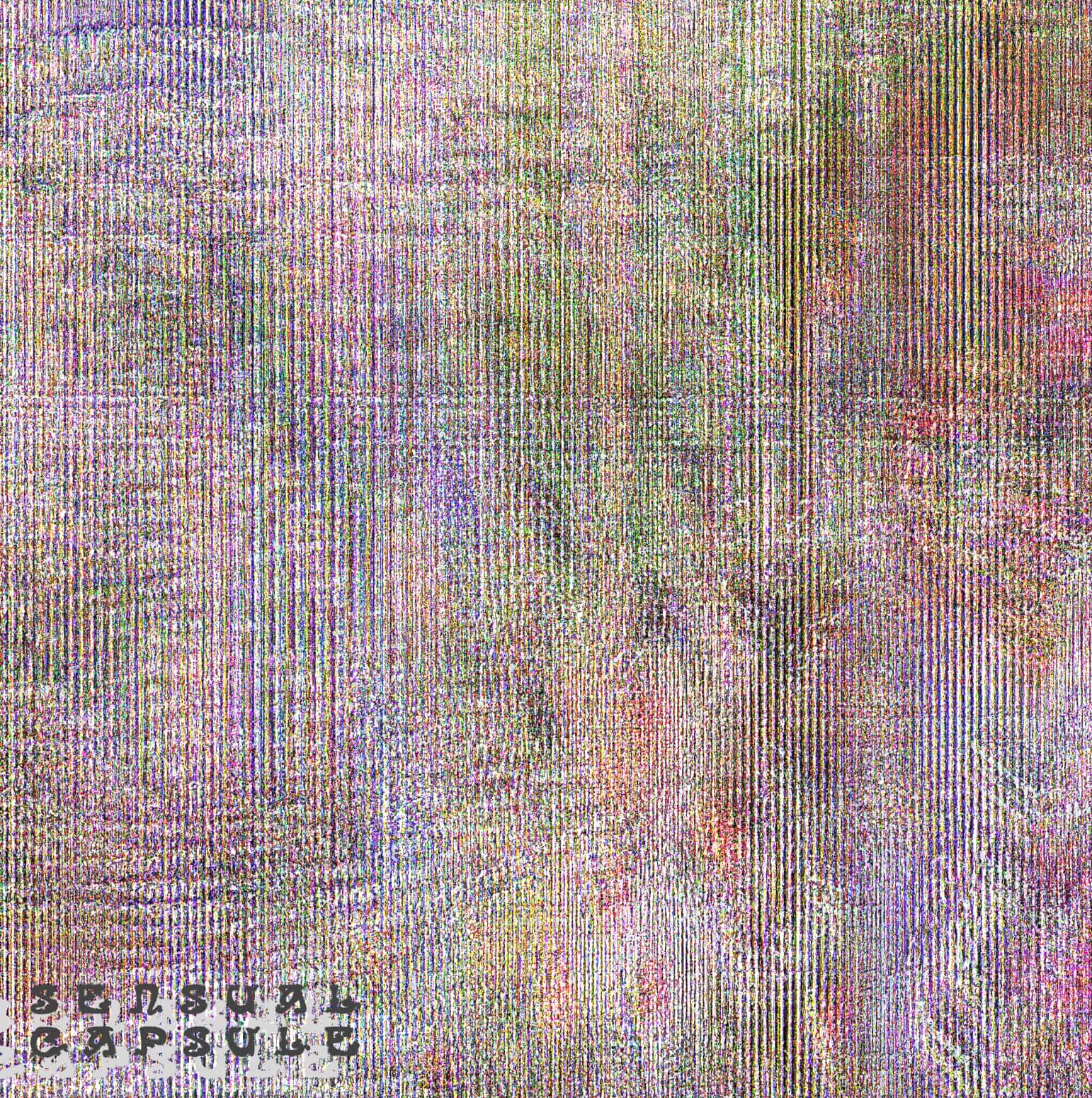 SENSUAL CAPSULE artwork - dense vertical rainbow striping creating textile-like texture